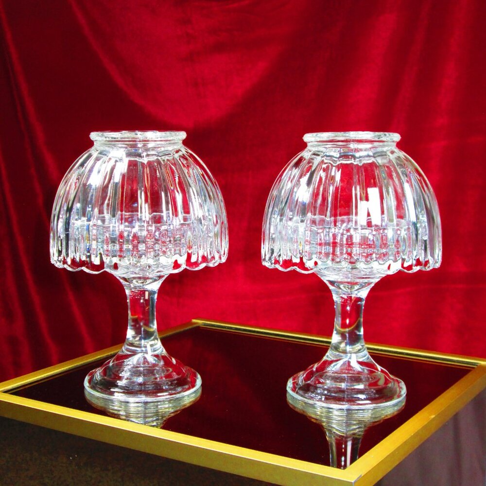 Glass Fairy Lamp Candle Holders set of 2